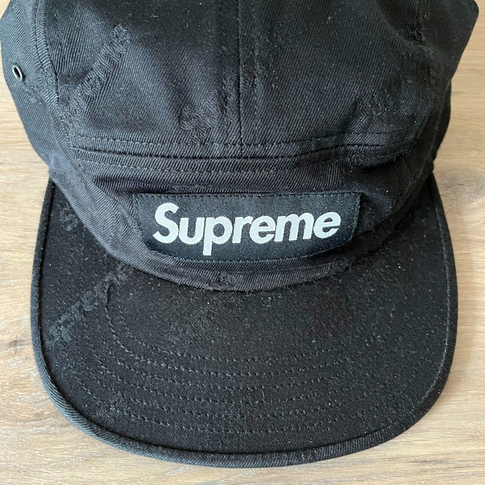 Supreme 5 panel Hat in black *Rare* *Hard to find*
